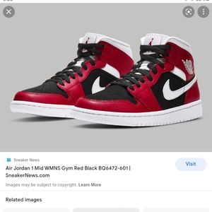 Womens jordan air 1 gym red black and white size 5.5